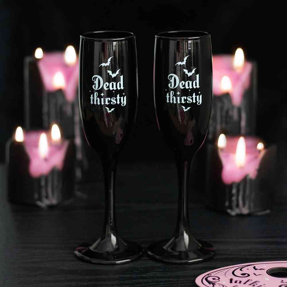Something Different - Set of 2 Dead Thirsty Champagne Flutes Champagnerglas - Schwarz